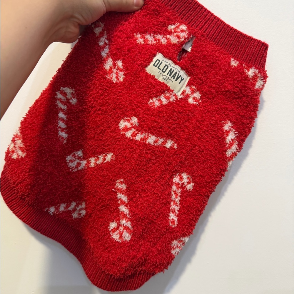 Old Navy Festive Red Sweater with Candy Cane Design size S